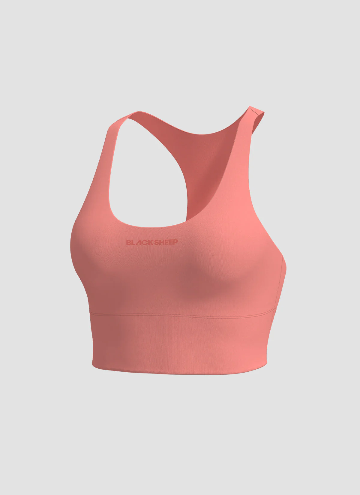 Women's Long Line Padded Crop - Super Coral - Image 2