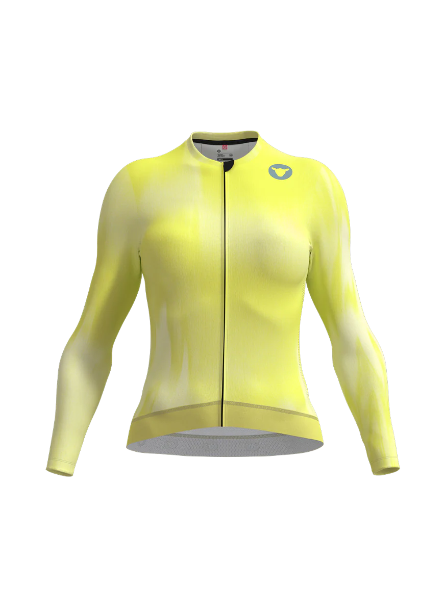 Women's Team LS Jersey - STATIC LIME